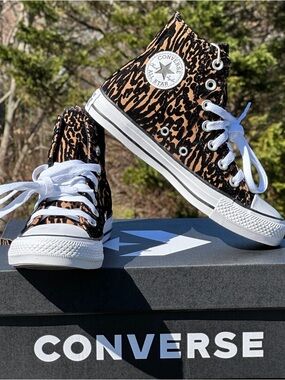 Converse CTAS High Animal Print Canvas Casual Sneaker Womens 6.5 | Youth 5Y NEW